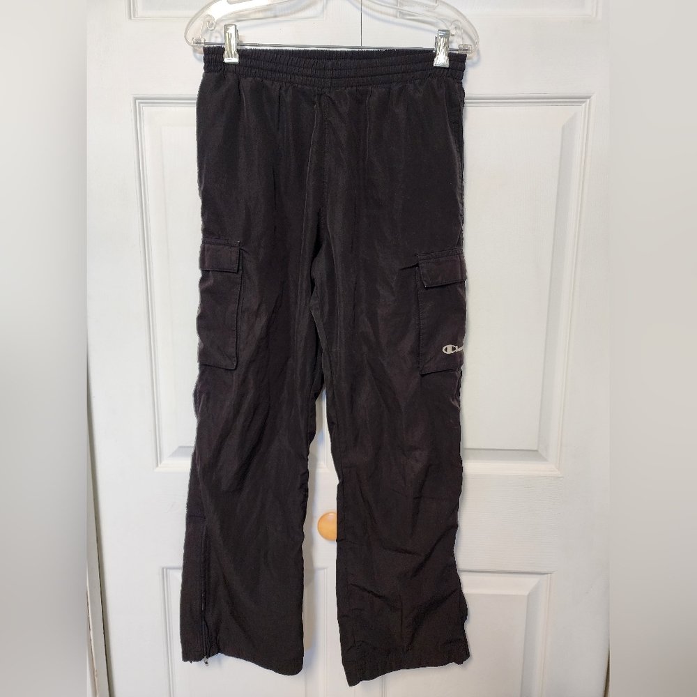 Champion cargo lined track pant black vintage
